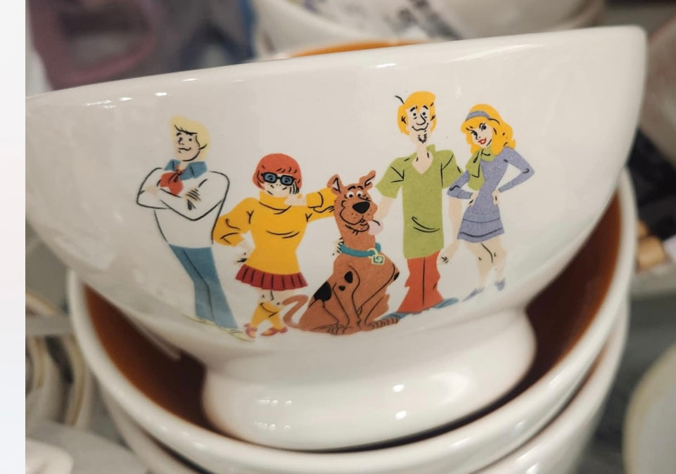 New Rae Dunn x Scooby Doo ceramic 2-piece cereal bowl set SCOOBY SNACKS