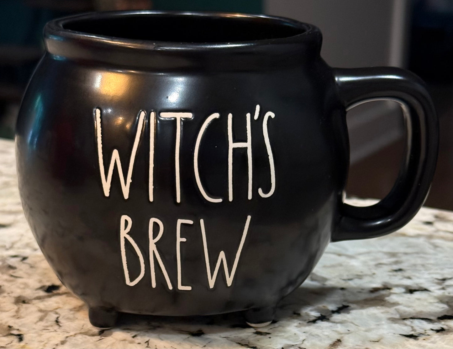 New Rae Dunn black ceramic caldron coffee mug Halloween decor WITCH’S BREW