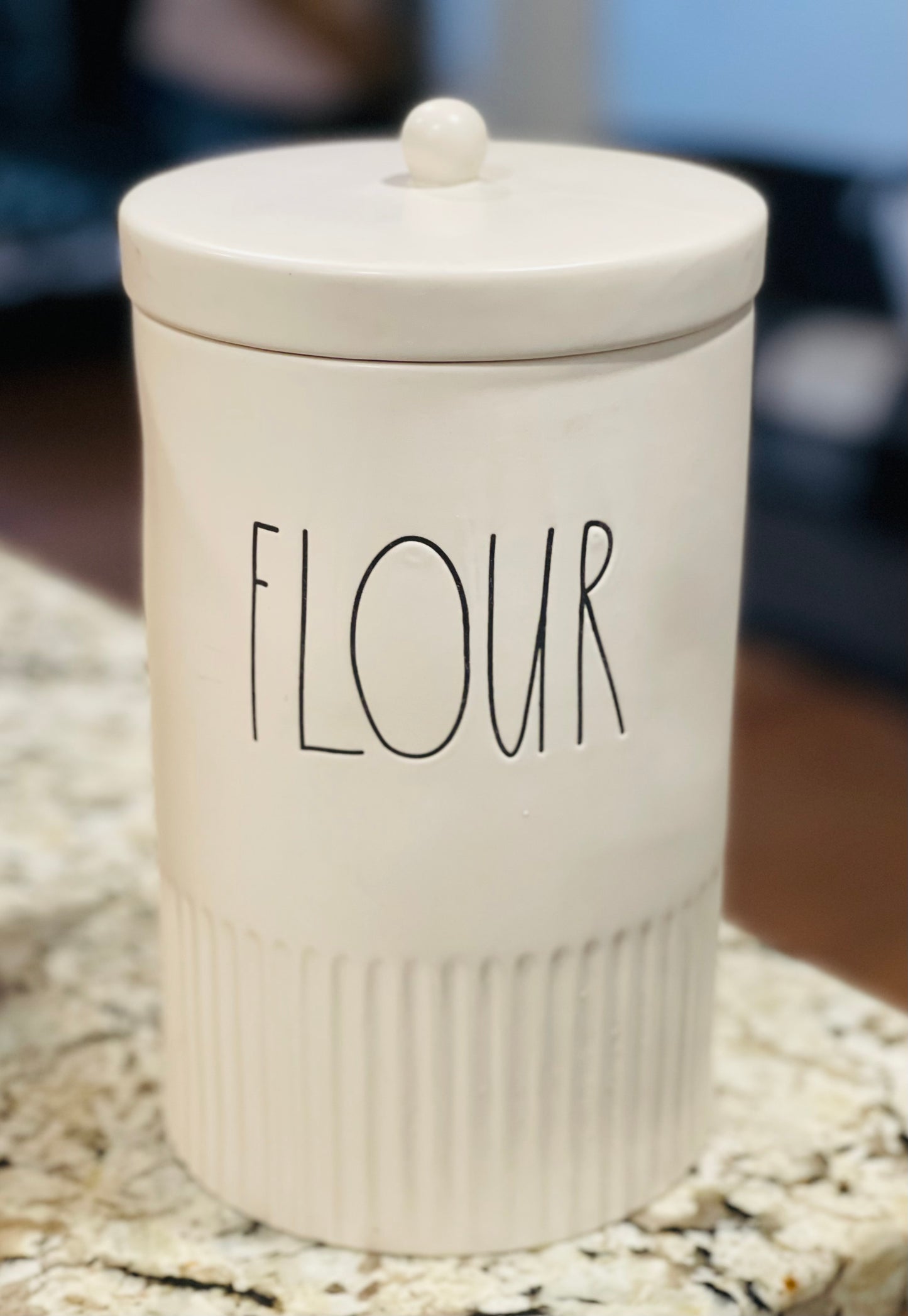 New Rae Dunn white matte ceramic 10.5” storage canister FLOUR