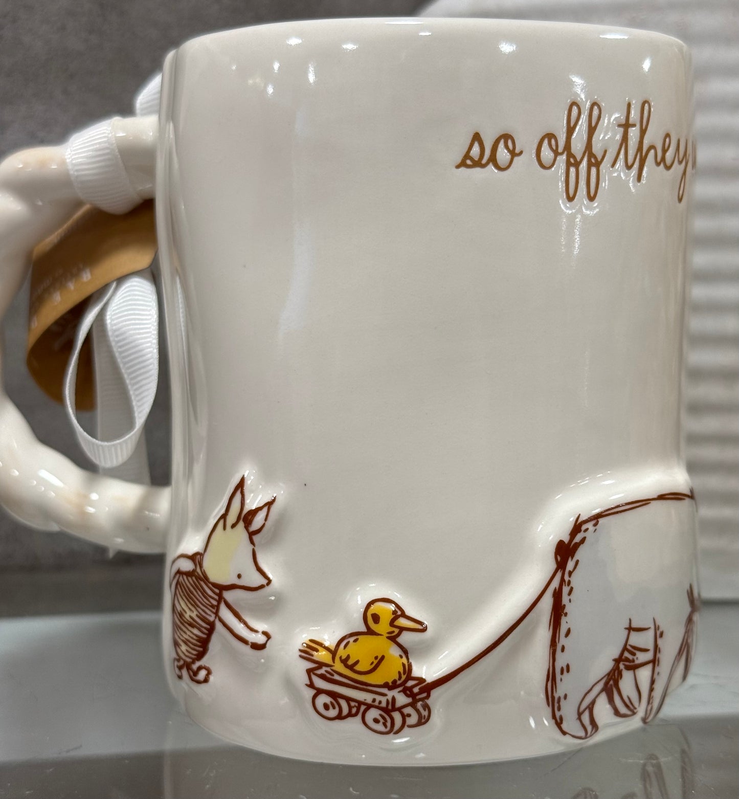New Rae Dunn x Winnie the Pooh ceramic coffee mug SO OFF THEY WENT TOGETHER