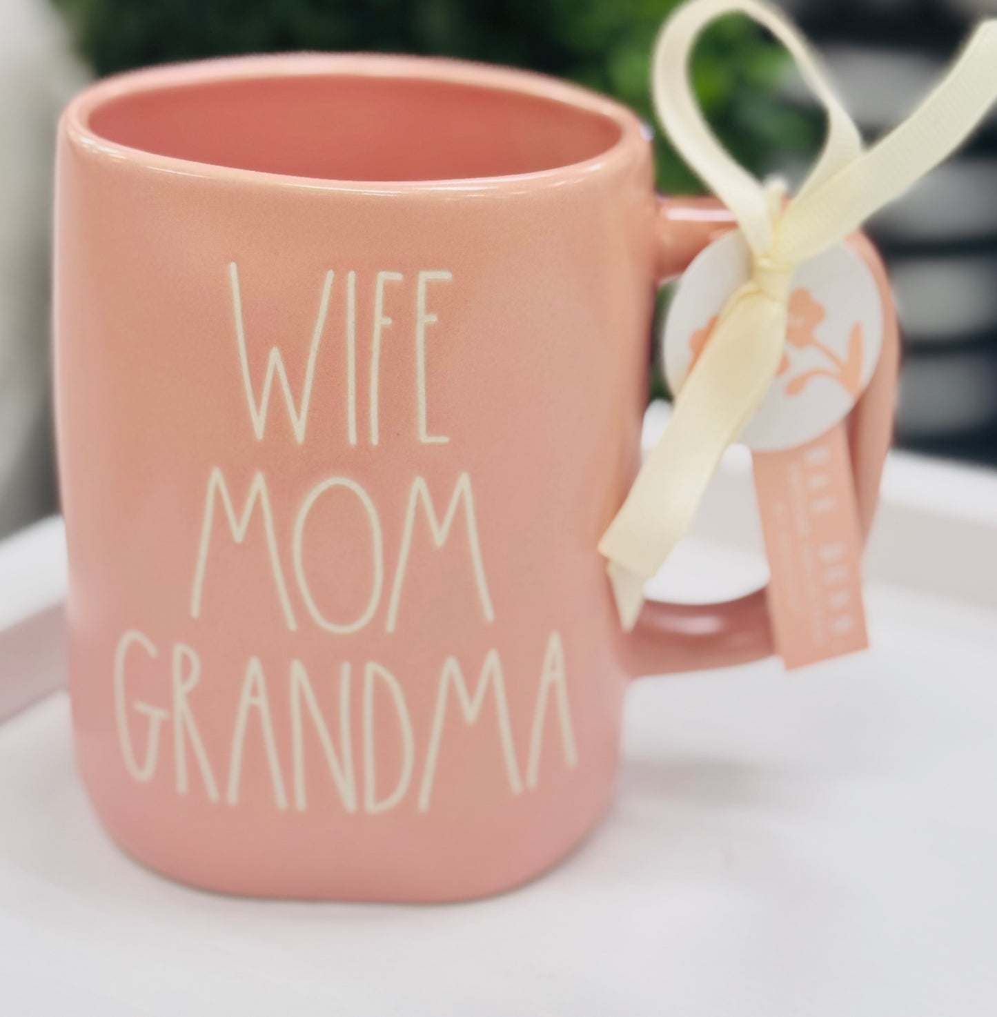 New Rae Dunn pink ceramic WIFE MOM GRANDMA