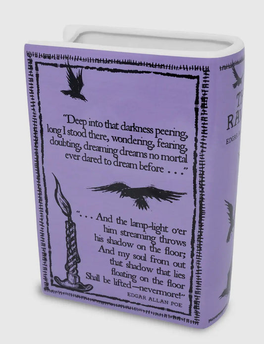 New Large Floral purple ceramic book vase-The Raven