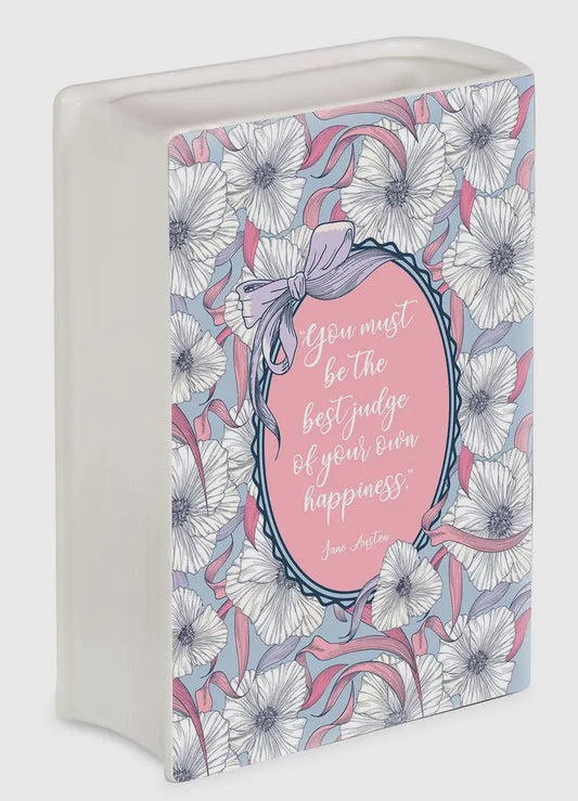 New small Floral ceramic book vase-Emma