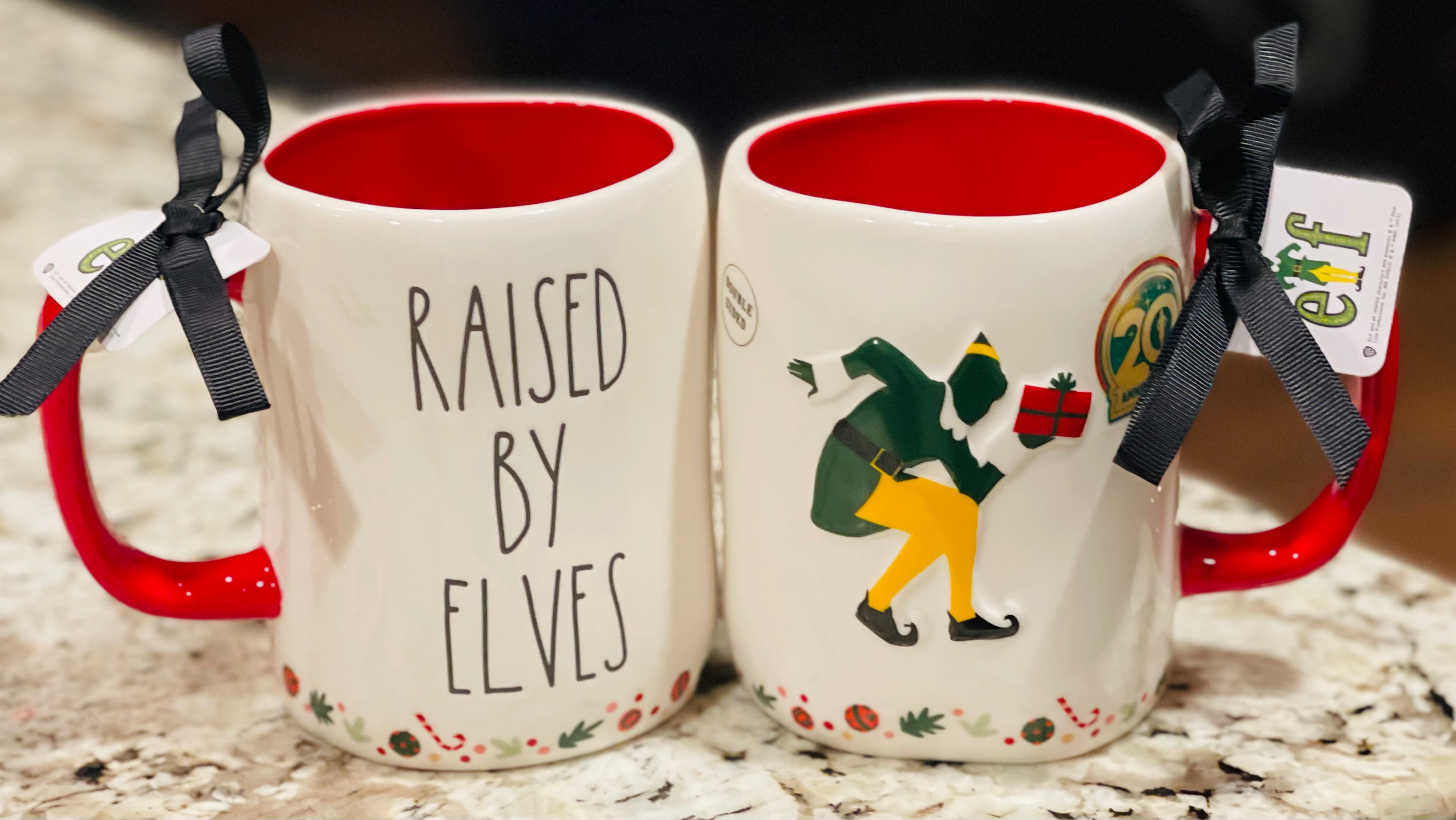 New Rae Dunn ceramic Buddy The Elf movie mug-RAISED BY ELVES