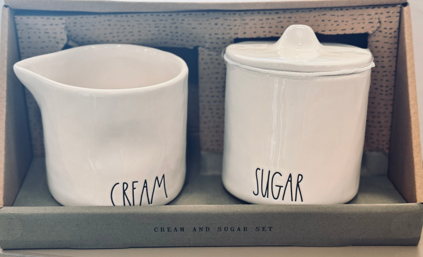 New release Rae Dunn ceramic CREAM & SUGAR set