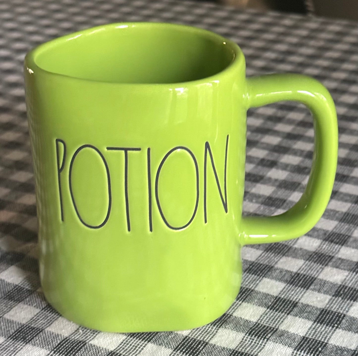 New Rae Dunn green ceramic Halloween coffee mug POTION