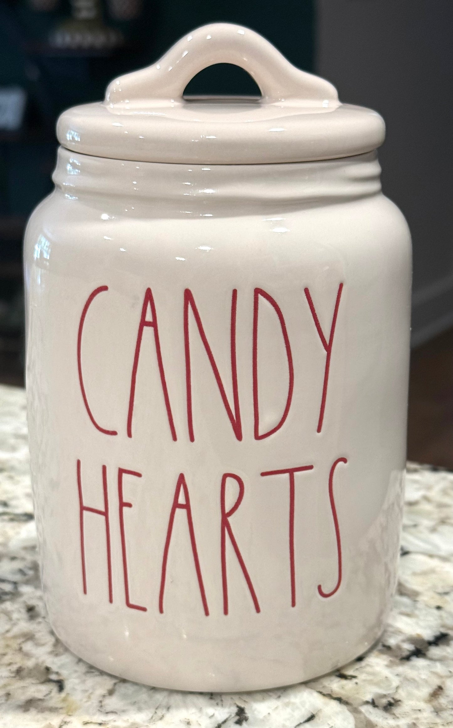 New Rae Dunn white ceramic CANDY HEARTS 6”