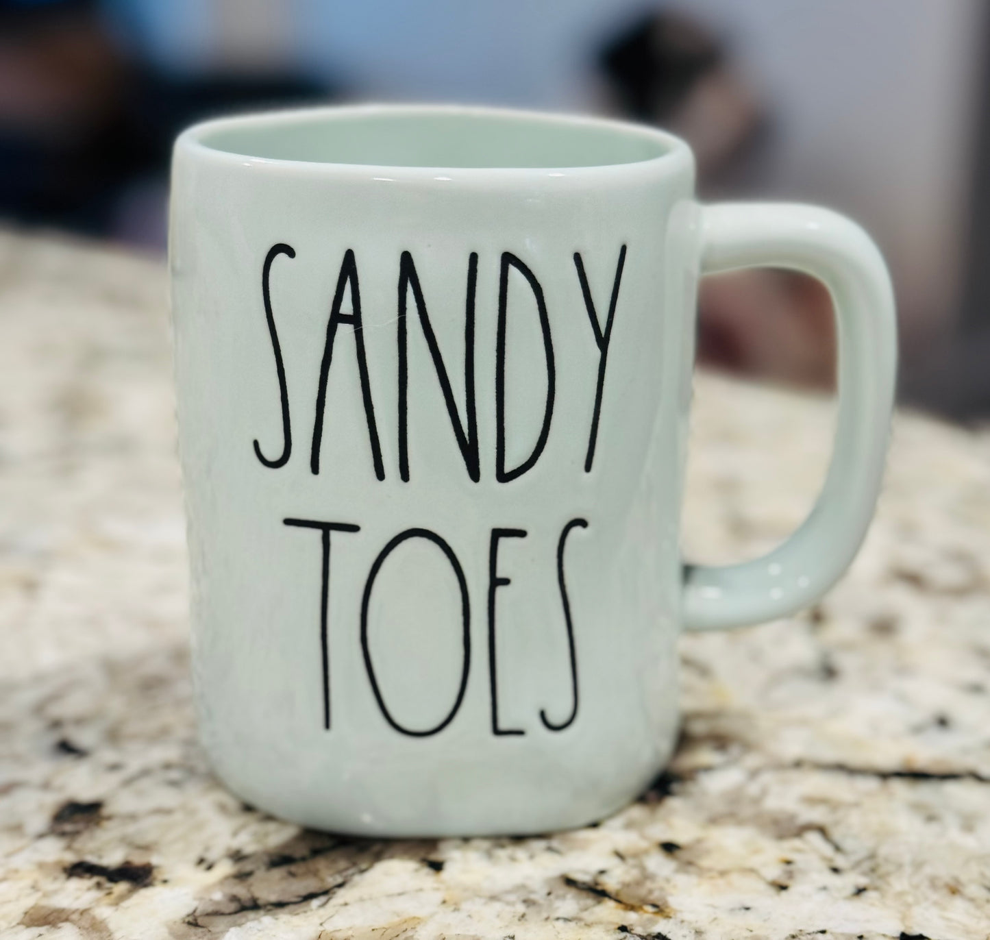 New Rae Dunn mint ceramic coffee mug SALTY HAIR SANDY TOES