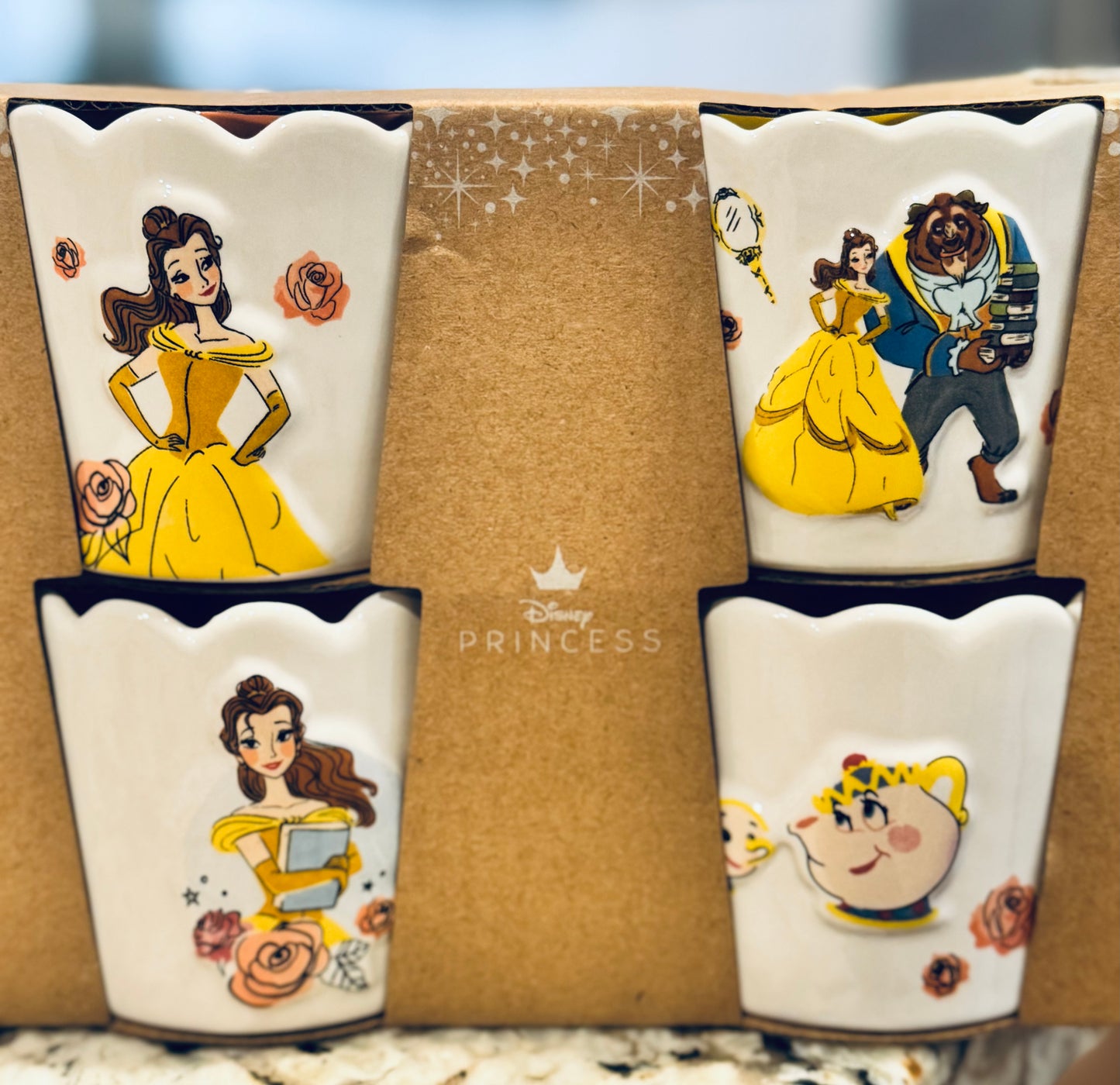 New Rae Dunn x Disney’s Beauty and The Beast ceramic scalloped edge ramekin set