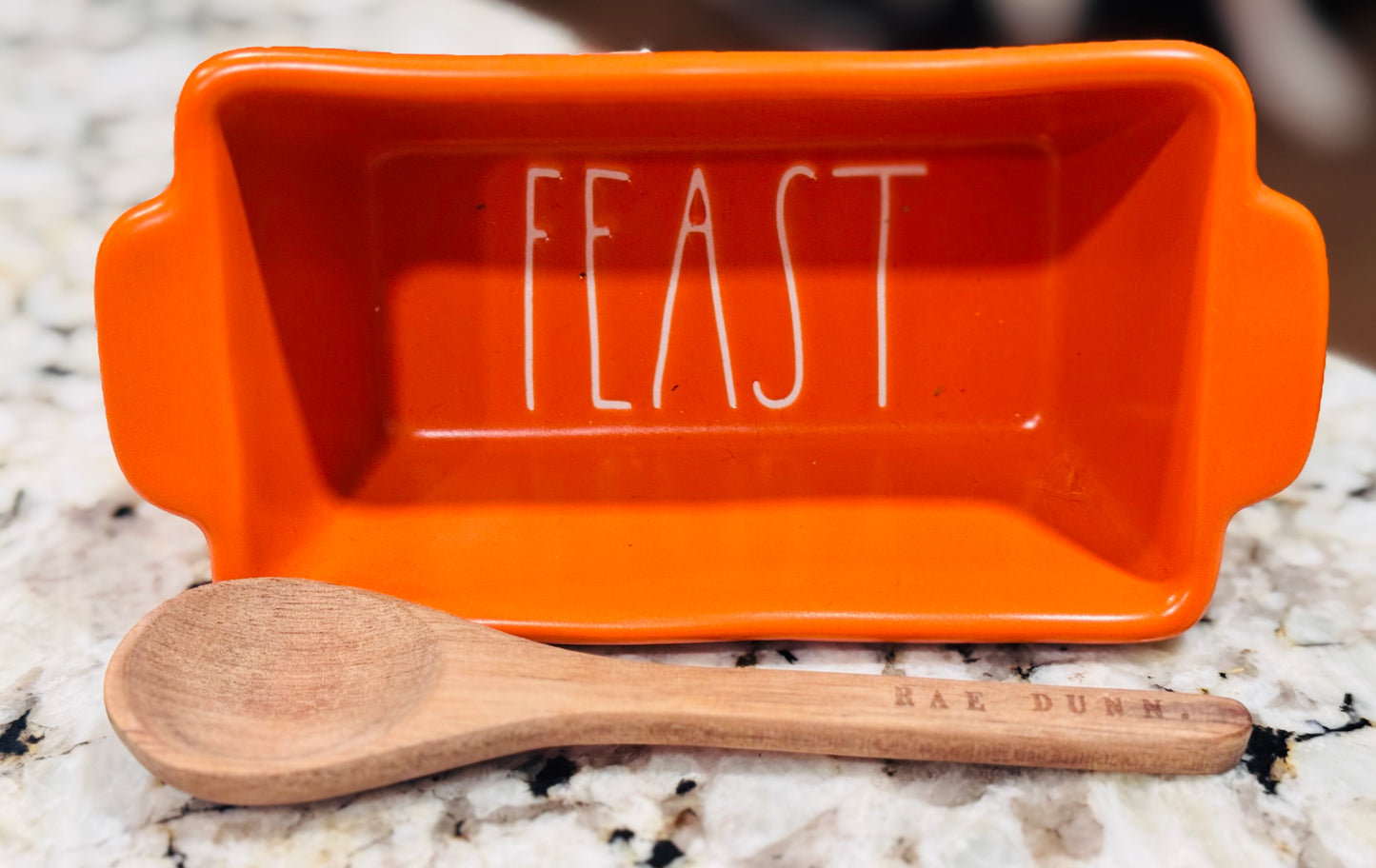 New Rae Dunn orange fall ceramic mini loaf pan set FEAST
