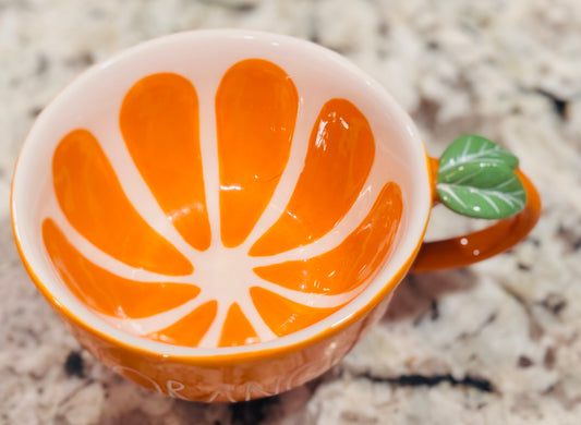 New Rae Dunn ceramic ORANGE 🍊 Cup mug decor