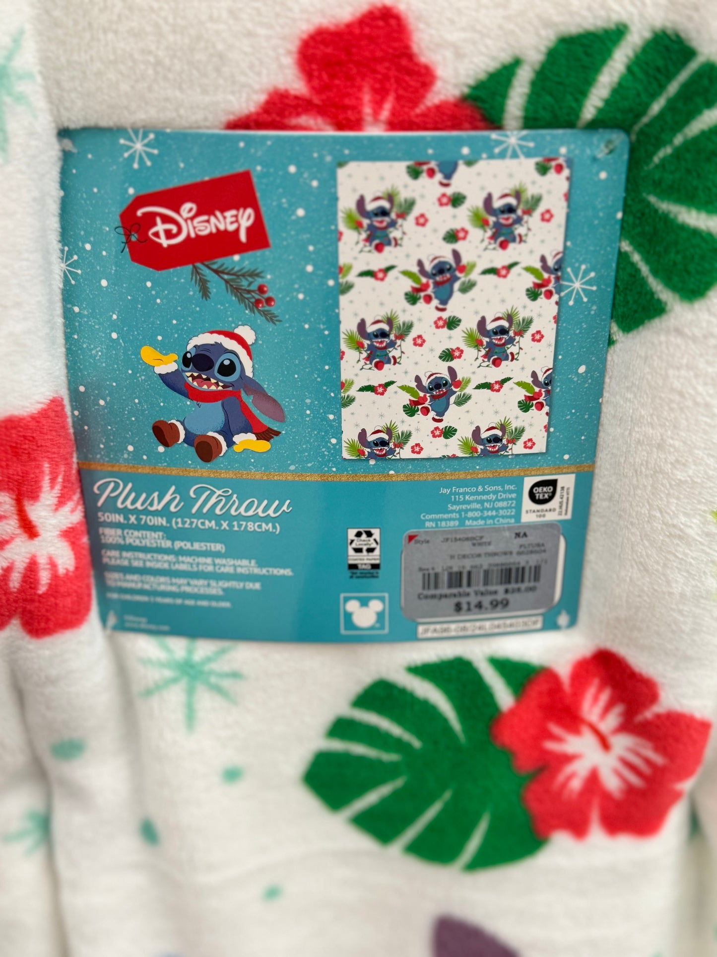 New Lilo and Stitch Christmas throw blanket 50x70