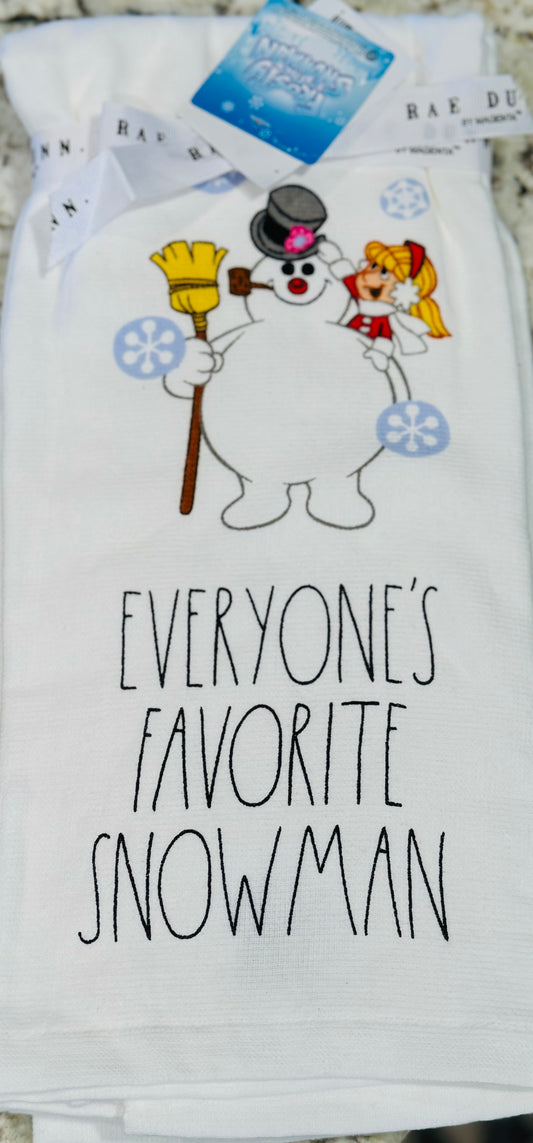 New Rae Dunn x Frosty the Snowman Christmas 2-piece kitchen dish towel EVERYONE’S FAVORITE SNOWMAN