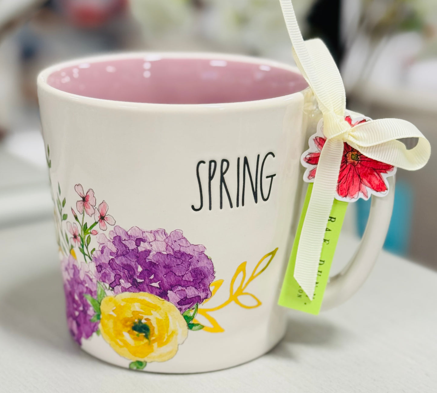 New Rae Dunn floral ceramic SPRING coffee mug