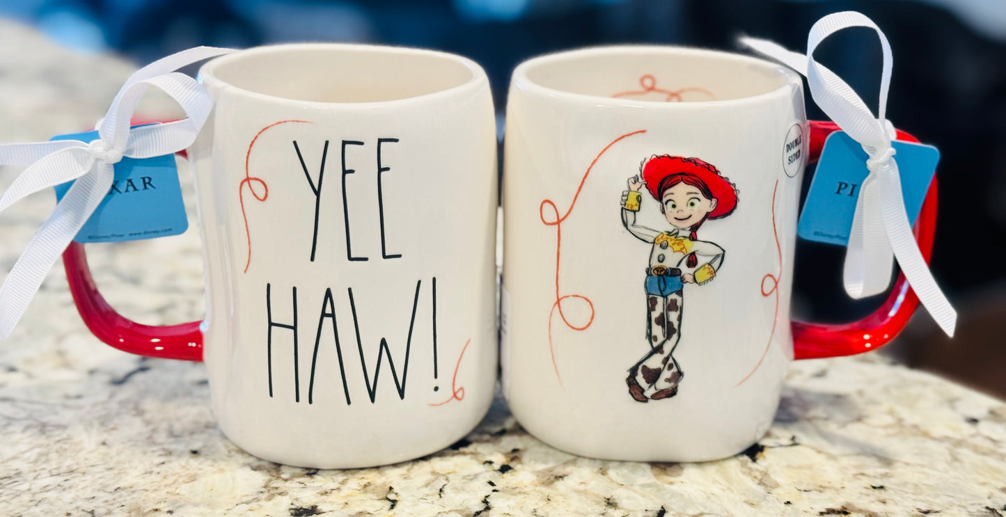 New Rae Dunn x Pixar’s Toy Story new Jessie ceramic coffee mug YEE HAW!