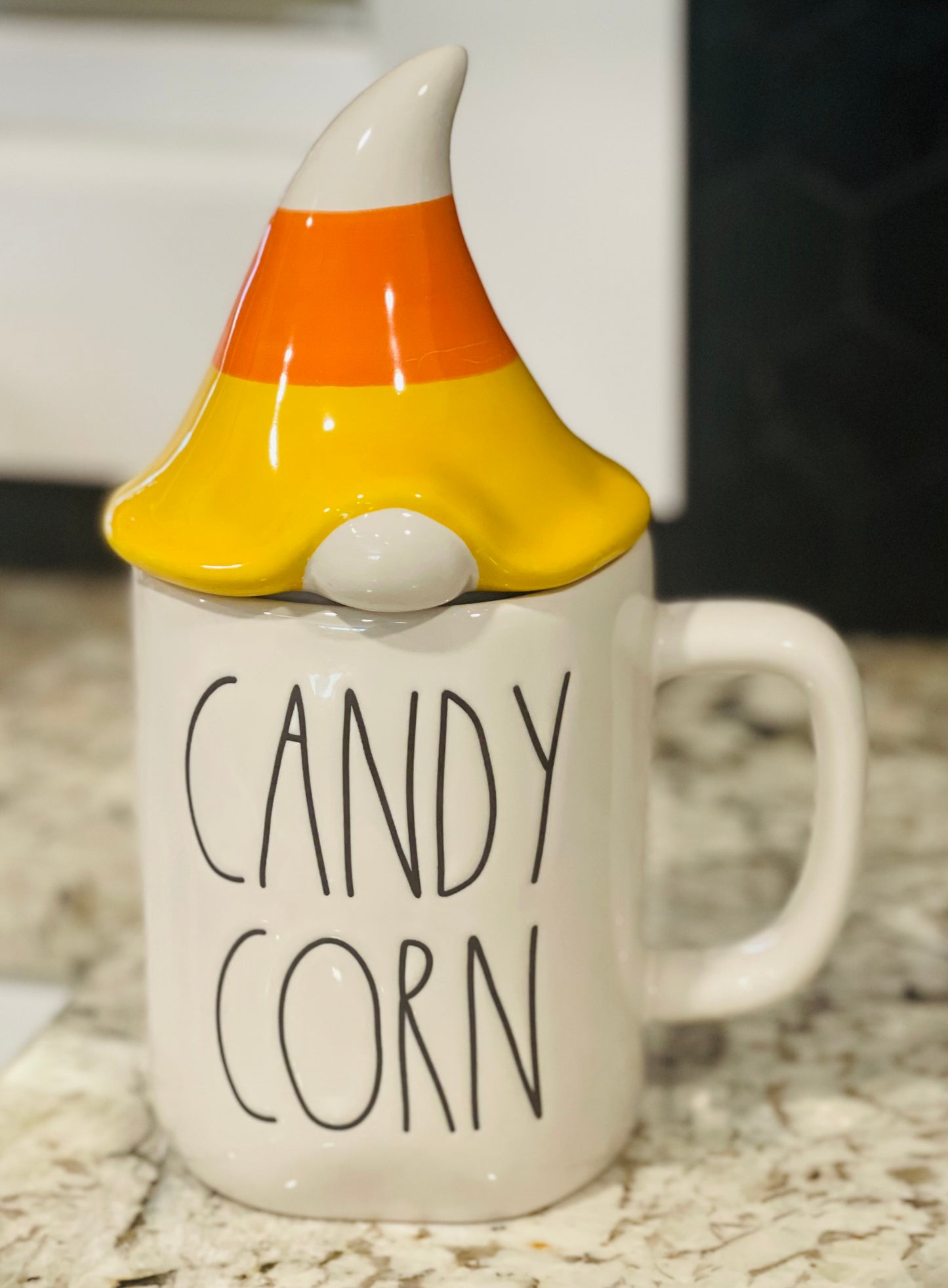 New Rae Dunn white Halloween theme ceramic topper coffee mug CANDY COMA