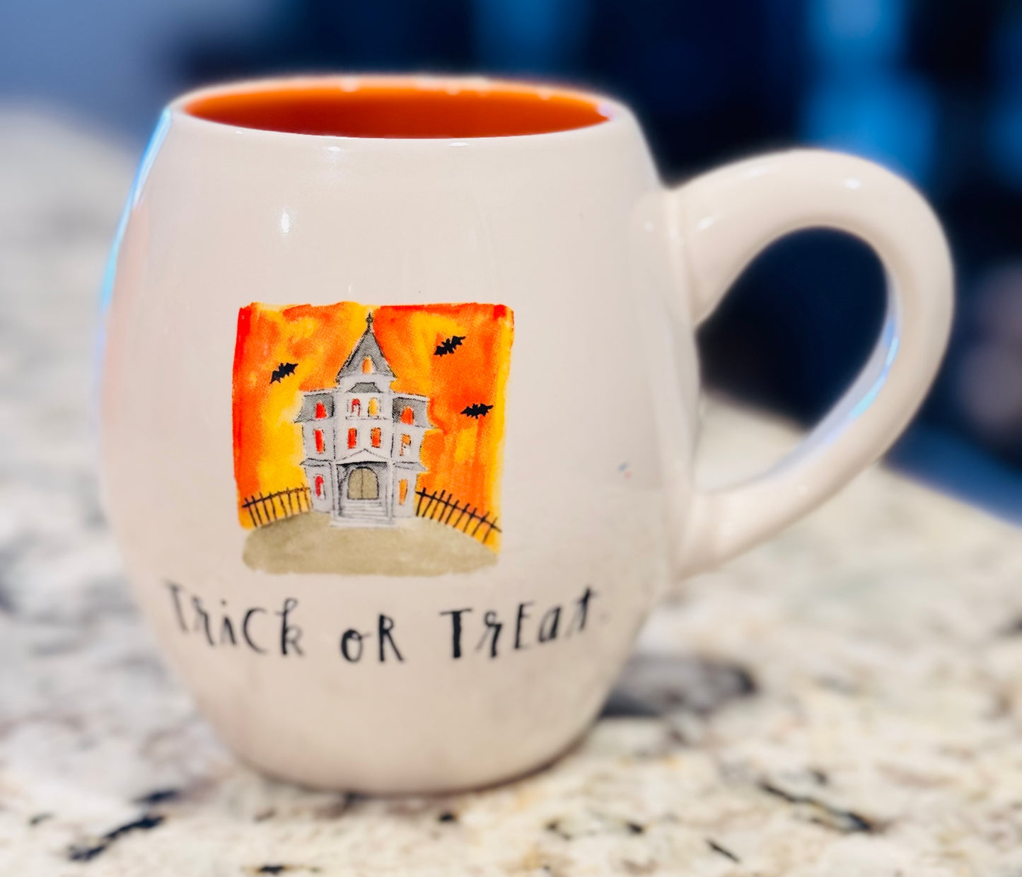 Rae Dunn ceramic Halloween decor coffee mug TRICK OR TREAT