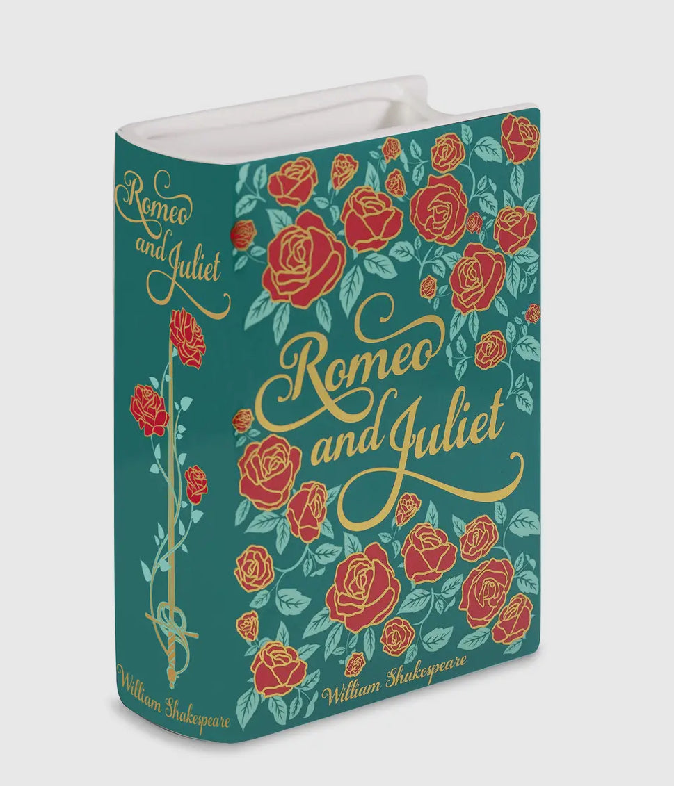New large Floral ceramic book vase-Romeo and Juliet