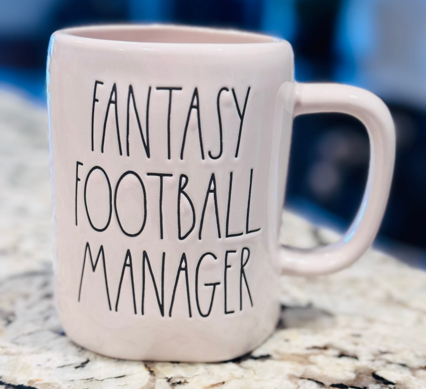 New Rae Dunn white ceramic coffee mug FANTASY FOOTBALL MANAGER