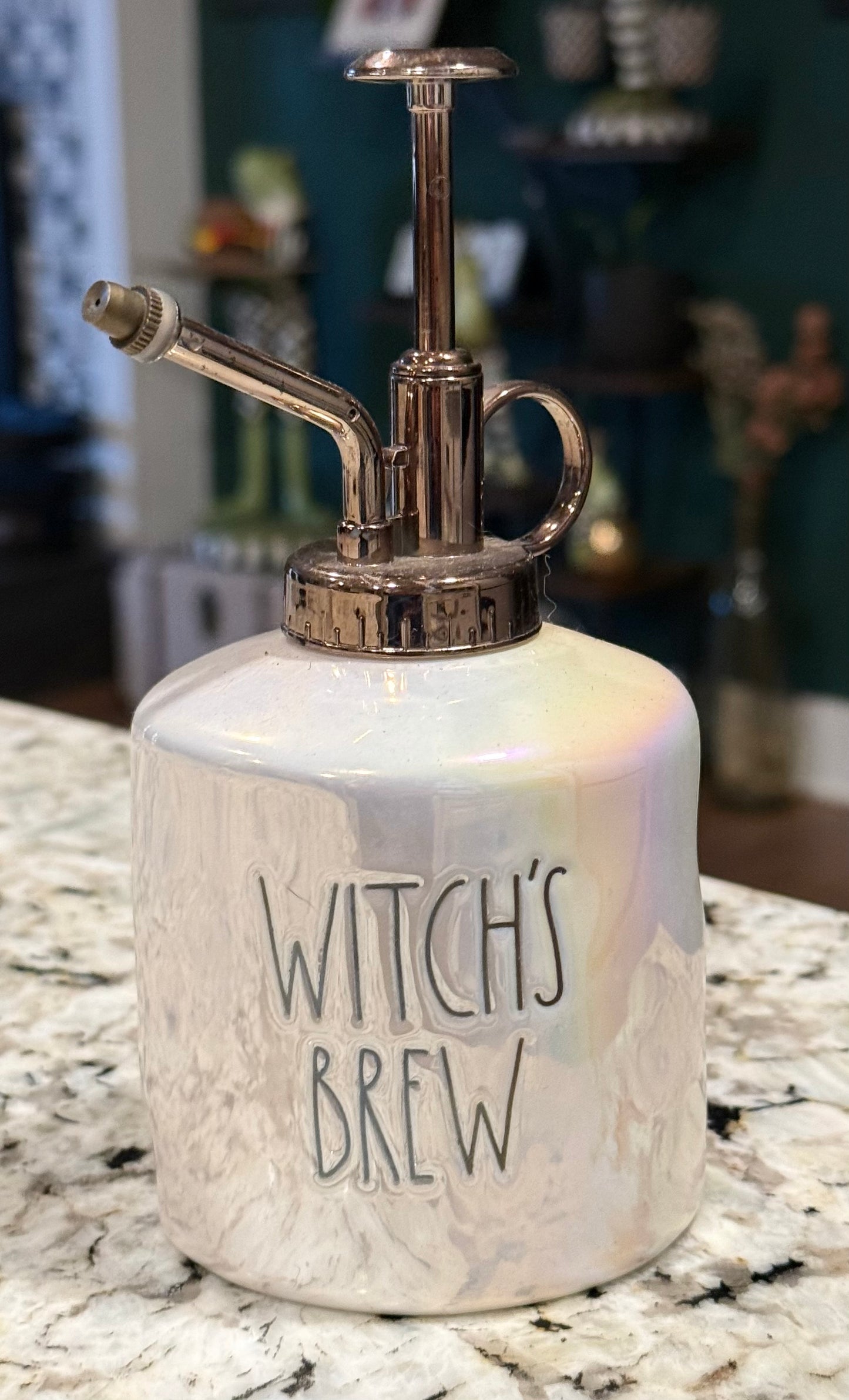 New Rae Dunn white iridescent ceramic plant mister WITCH’S BREW