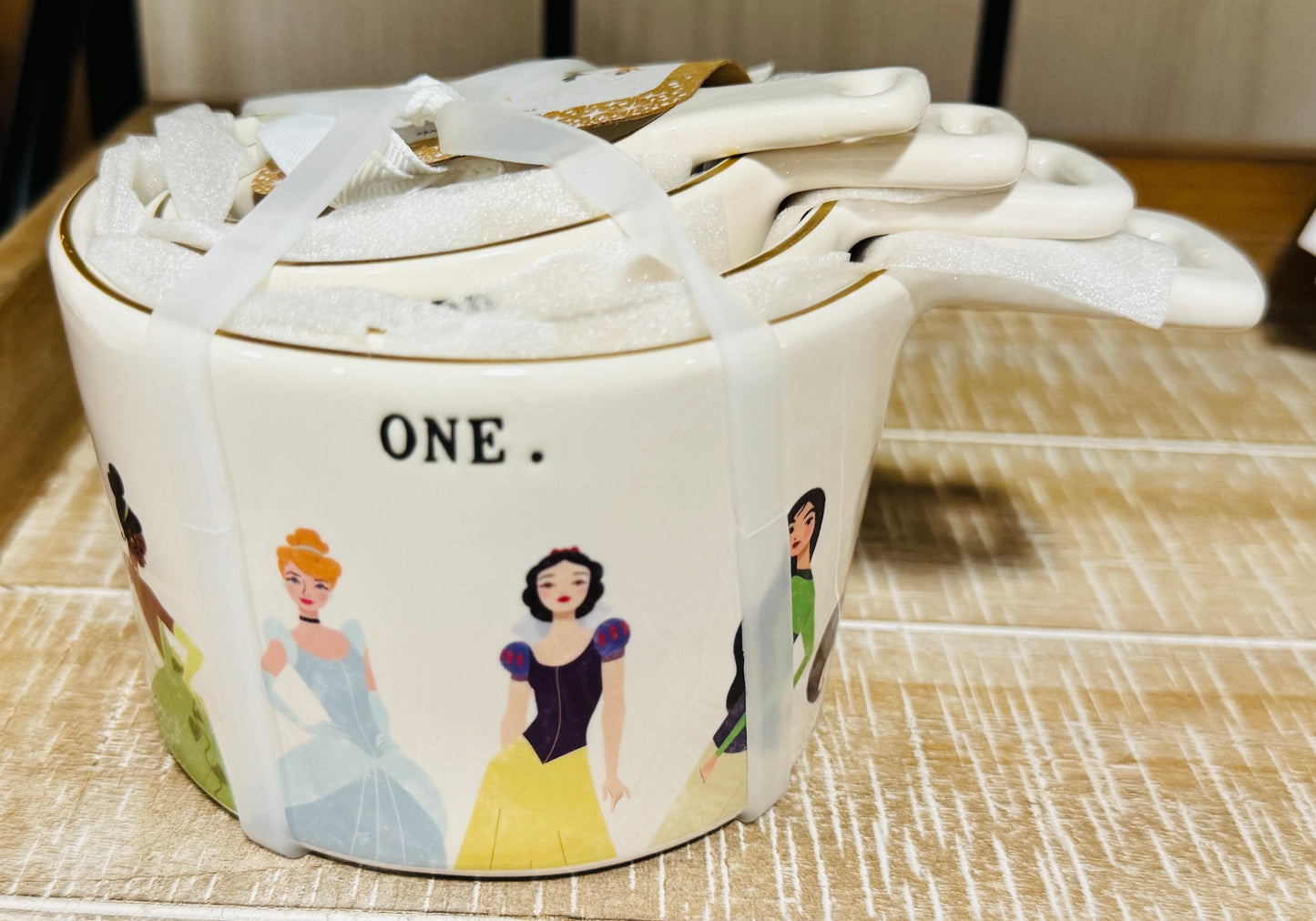 New Rae Dunn ceramic Disney princess typewriter measuring cup set