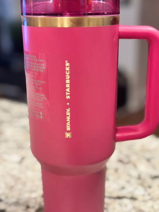 New 40oz Winter Pink Stanley x Starbucks collaboration tumbler