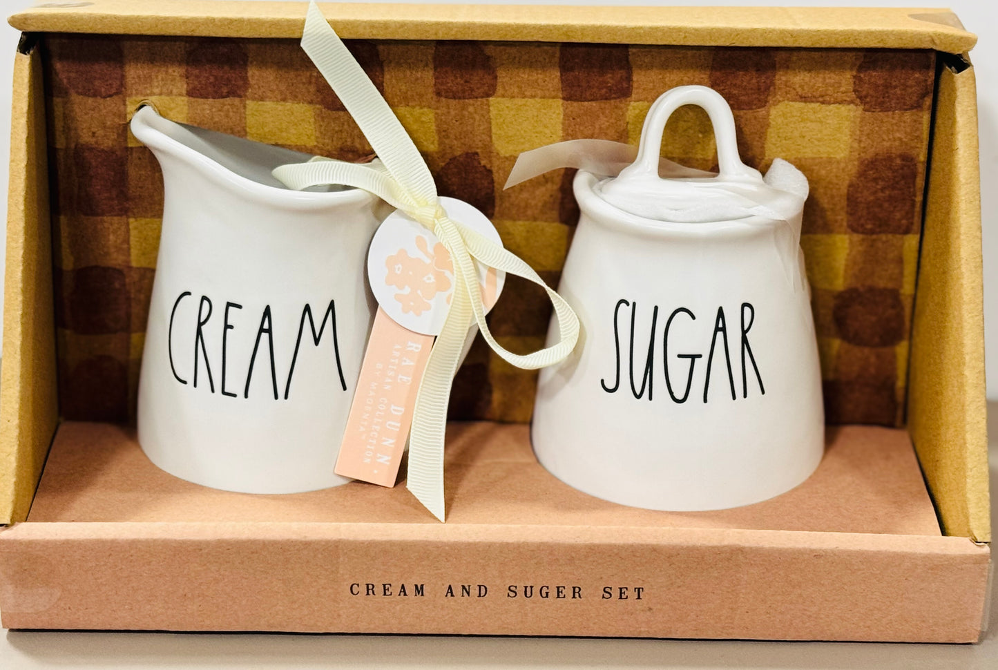 New Rae Dunn ceramic CREAM & SUGAR set