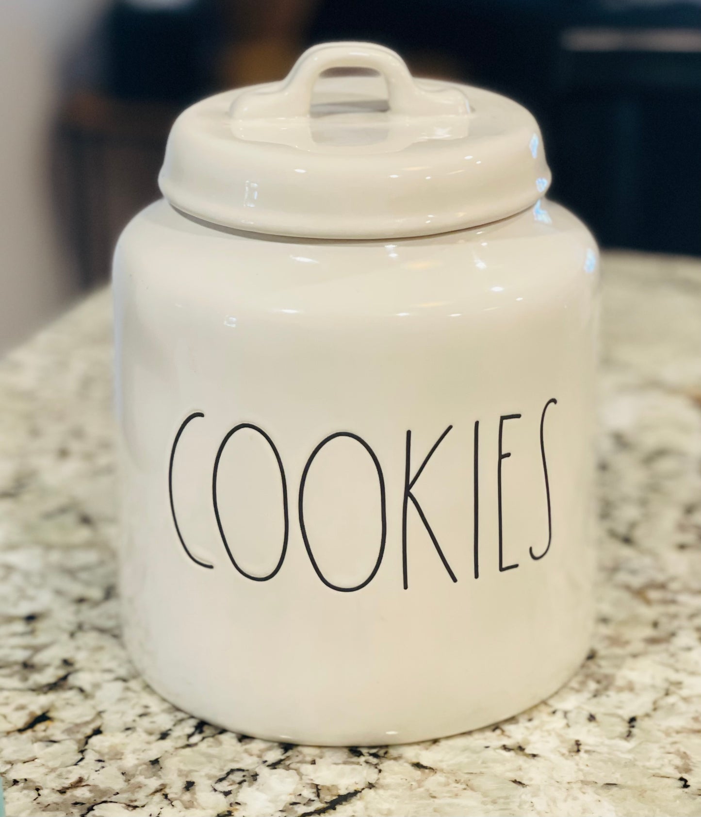 New Rae Dunn white ceramic COOKIES canister 8”