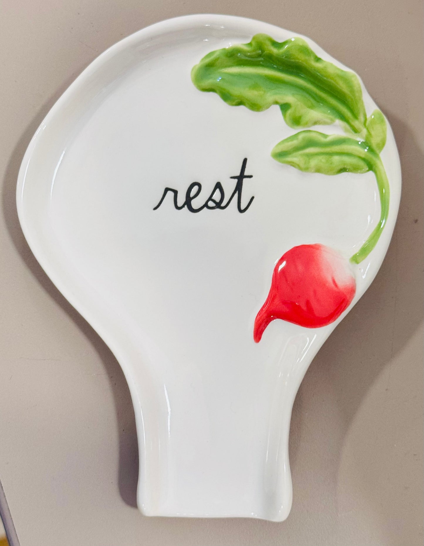 New spring Rae Dunn ceramic REST spoon rest holder