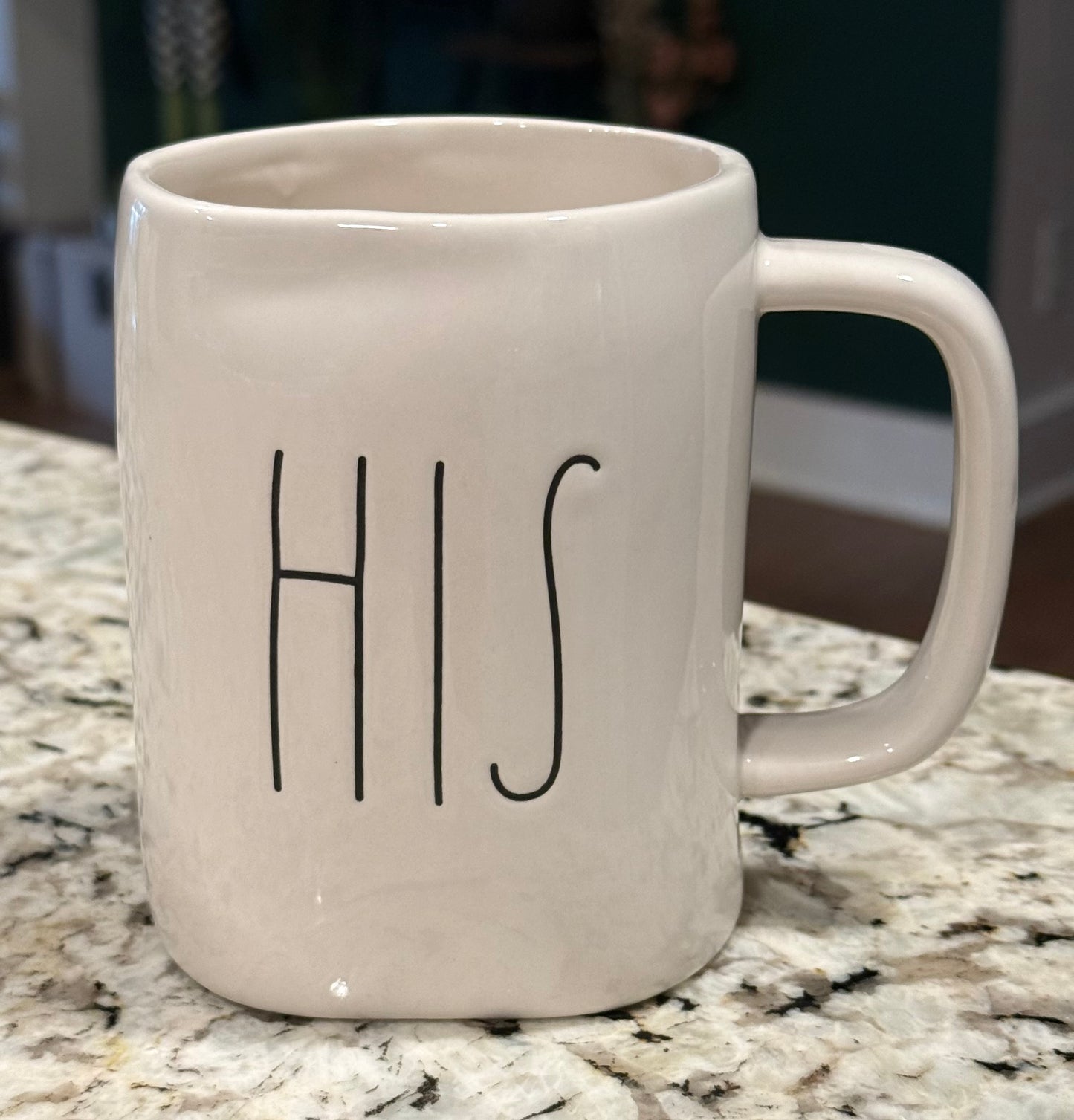 New Rae Dunn white ceramic coffee mug HIS