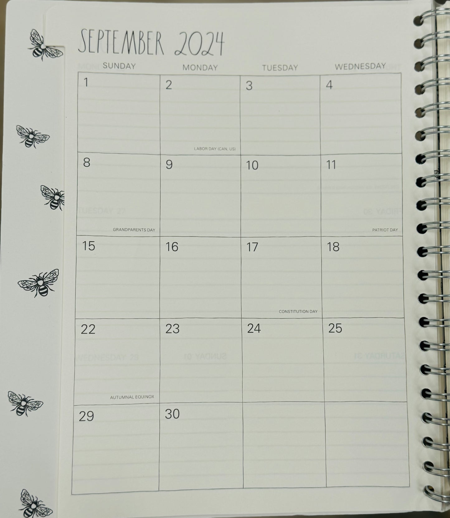 New Rae Dunn 2024-2025 black butterfly spiral bound planner