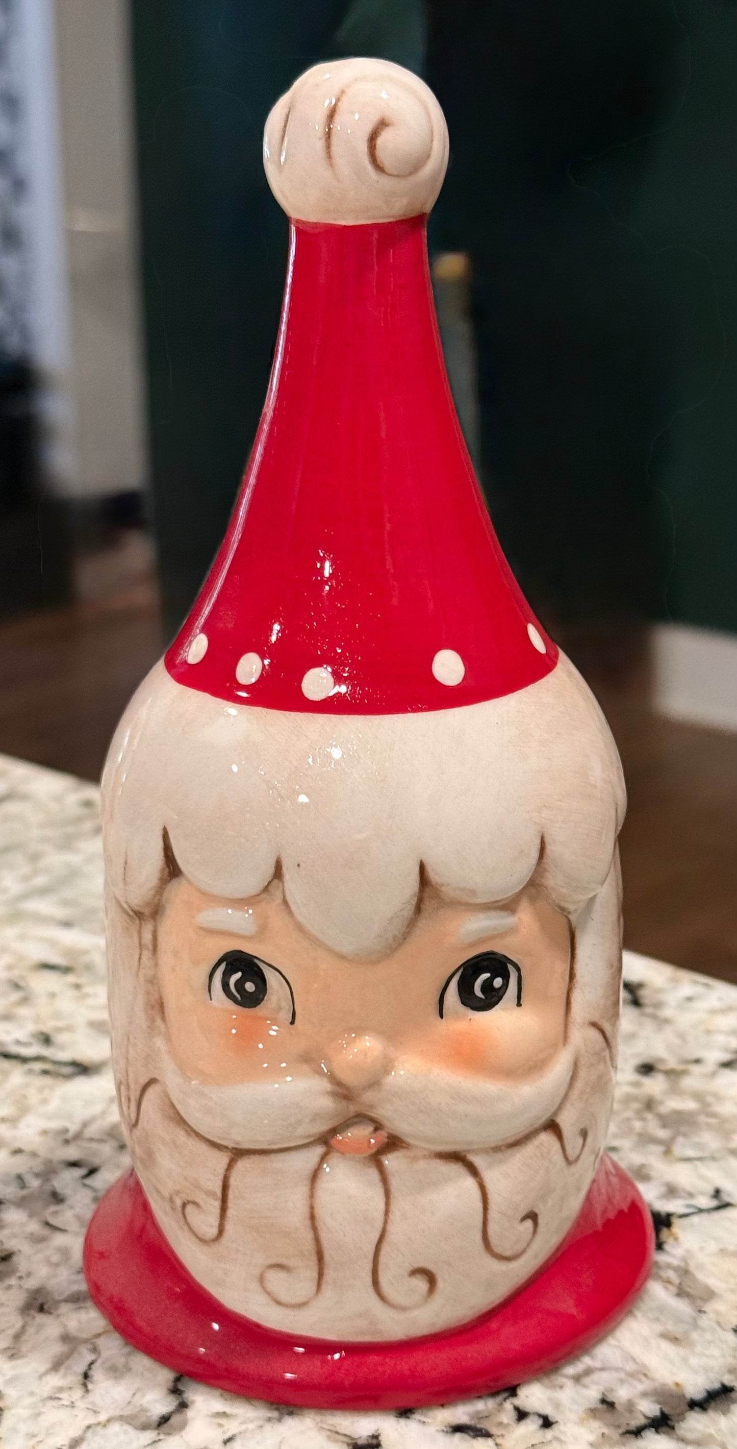 New Joanna Parker santa ceramic Christmas bell