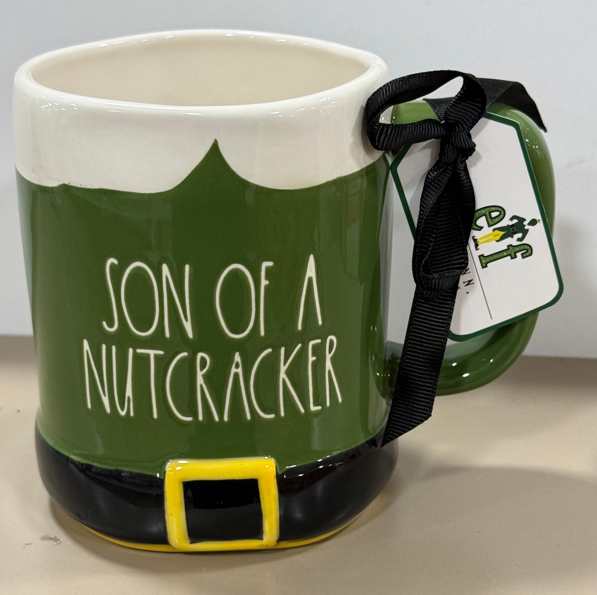 New Rae Dunn x Elf movie ceramic coffee mug SON OF A NUTCRACKER