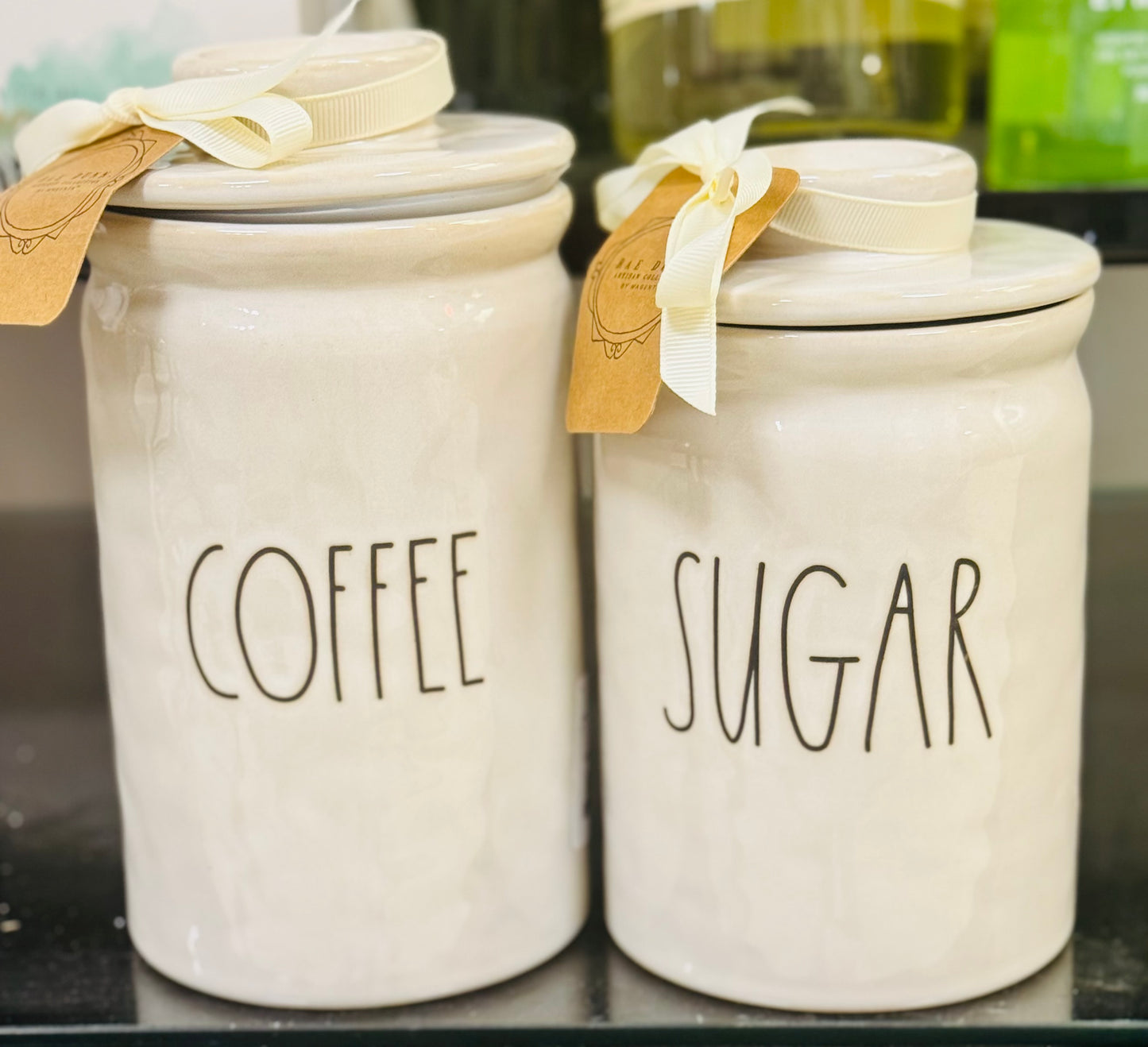 New release line Rae Dunn ceramic COFFEE & SUGAR canister set