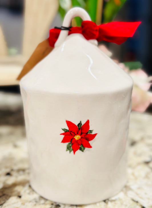 New Rae Dunn white ceramic HOME birdhouse, red ribbon and original tag