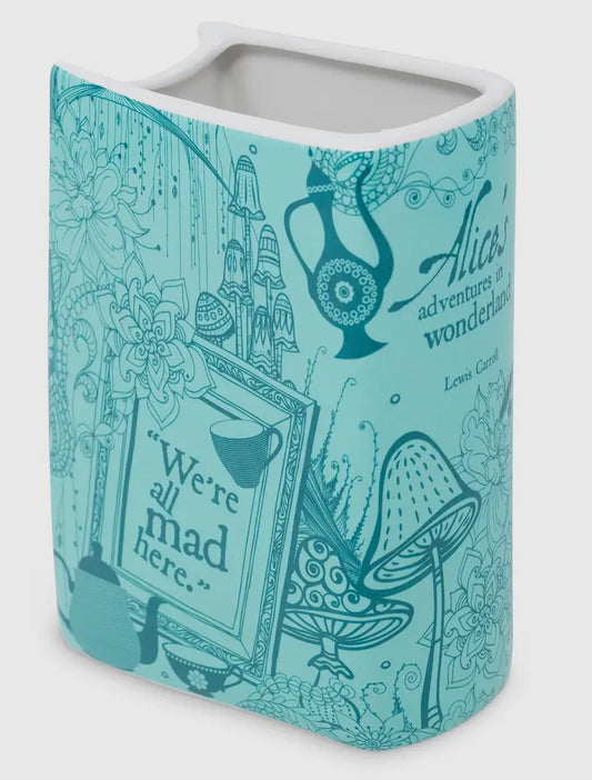 New small Floral ceramic book vase-Alice in Wonderland