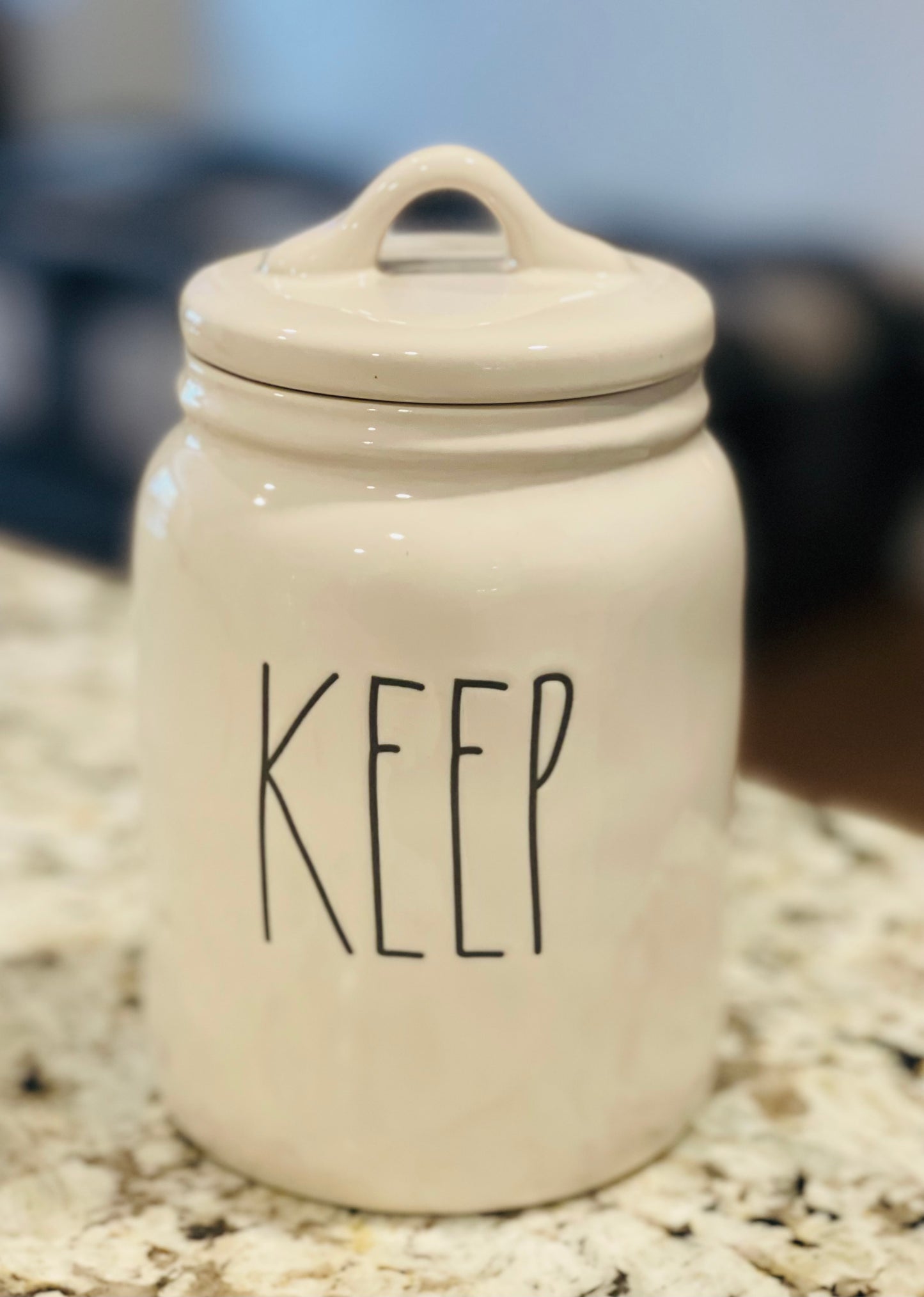 New Rae Dunn white ceramic 7” canister KEEP