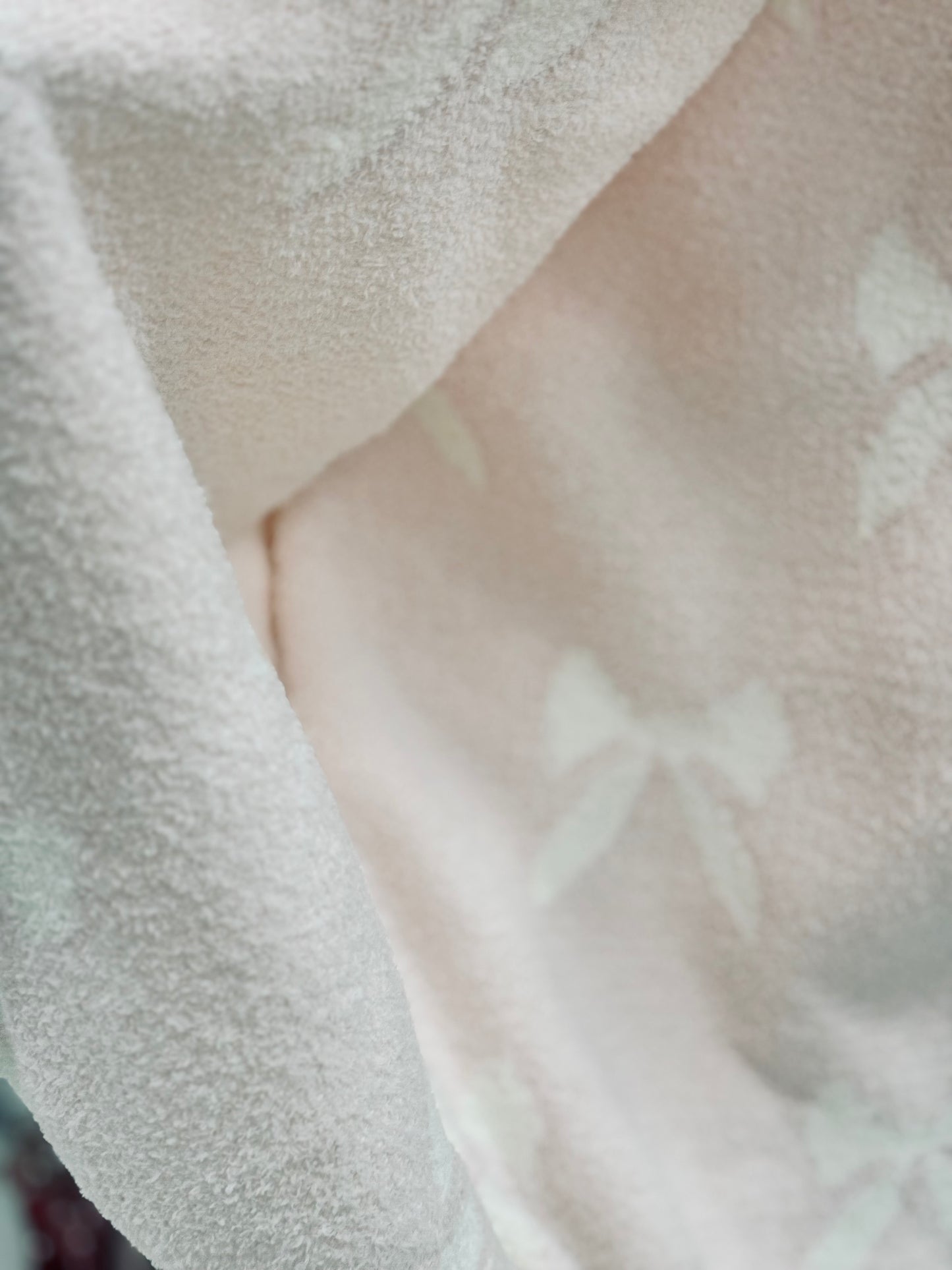 New Cupcakes and Cashnere pink Coquette bow print throw blanket 50x70