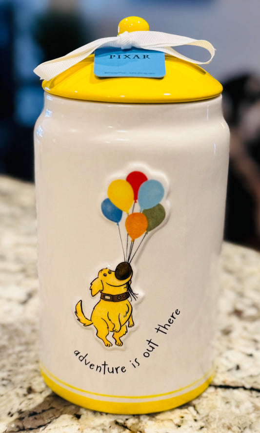 New Rae Dunn x Pixar’s UP! ceramic 9.5” canister decor piece ADVENTURE IS OUT THERE