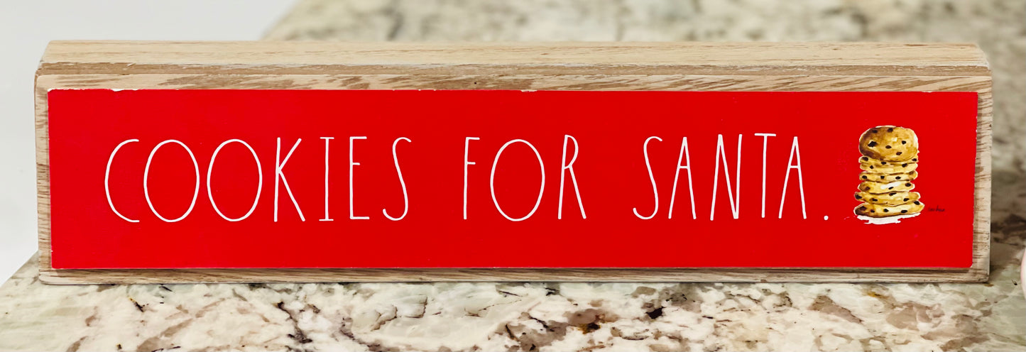 New Rae Dunn wood sign decor COOKIES FOR SANTA