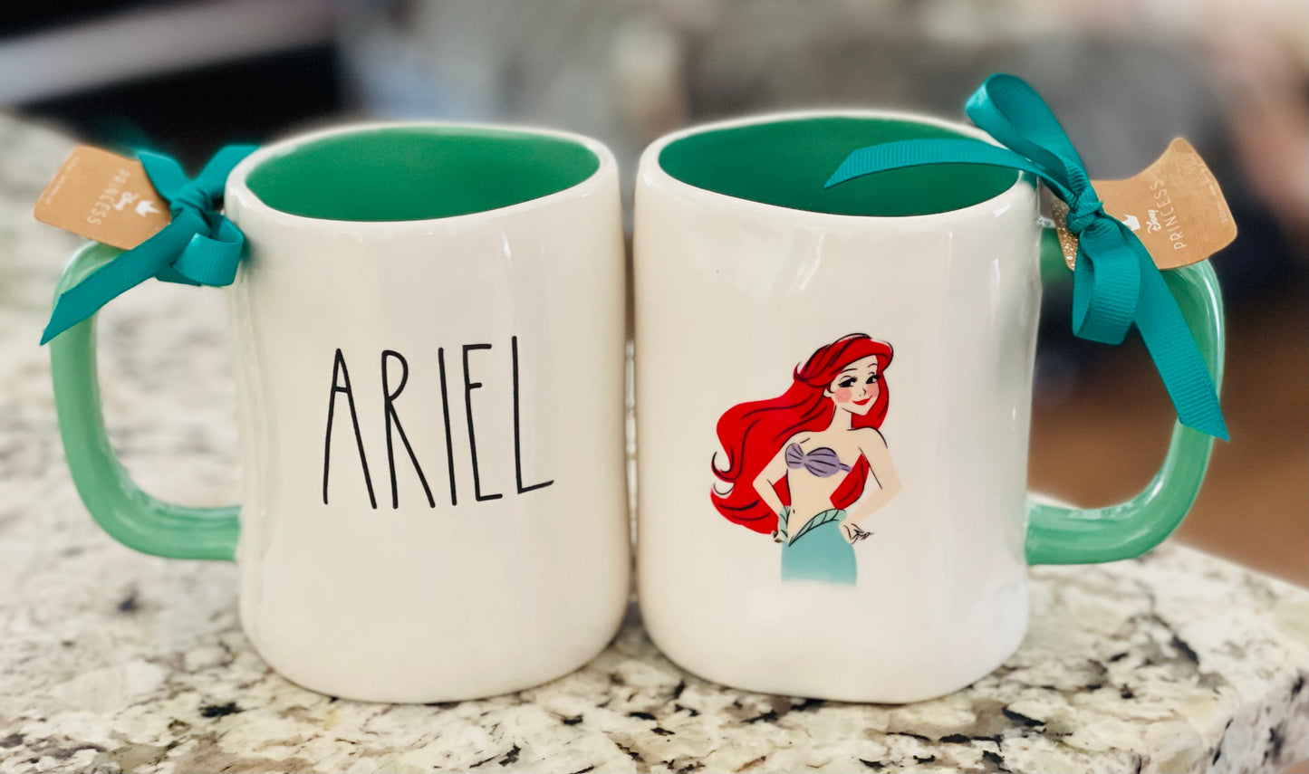 New Rae Dunn Ariel Little Mermaid ceramic mug