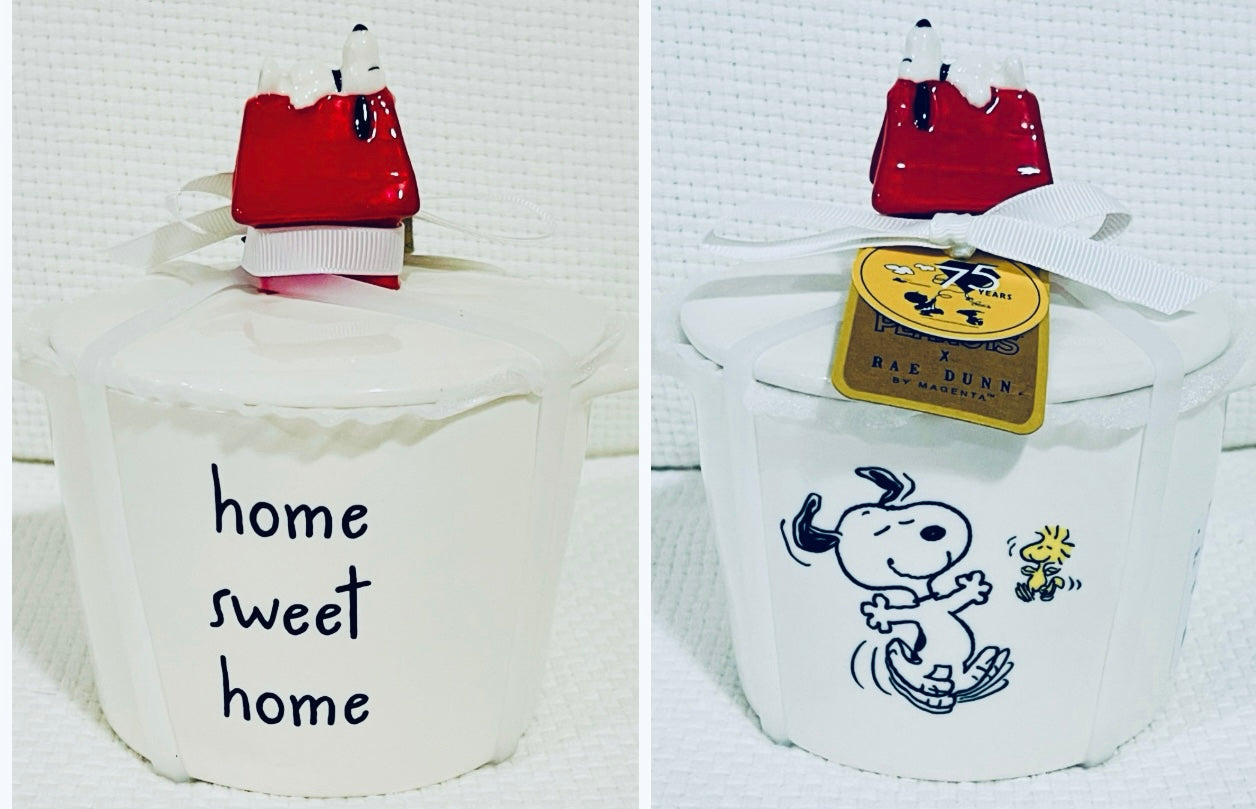 New Rae Dunn x Peanuts Snoopy ceramic baking dish HOME SWEET HOME