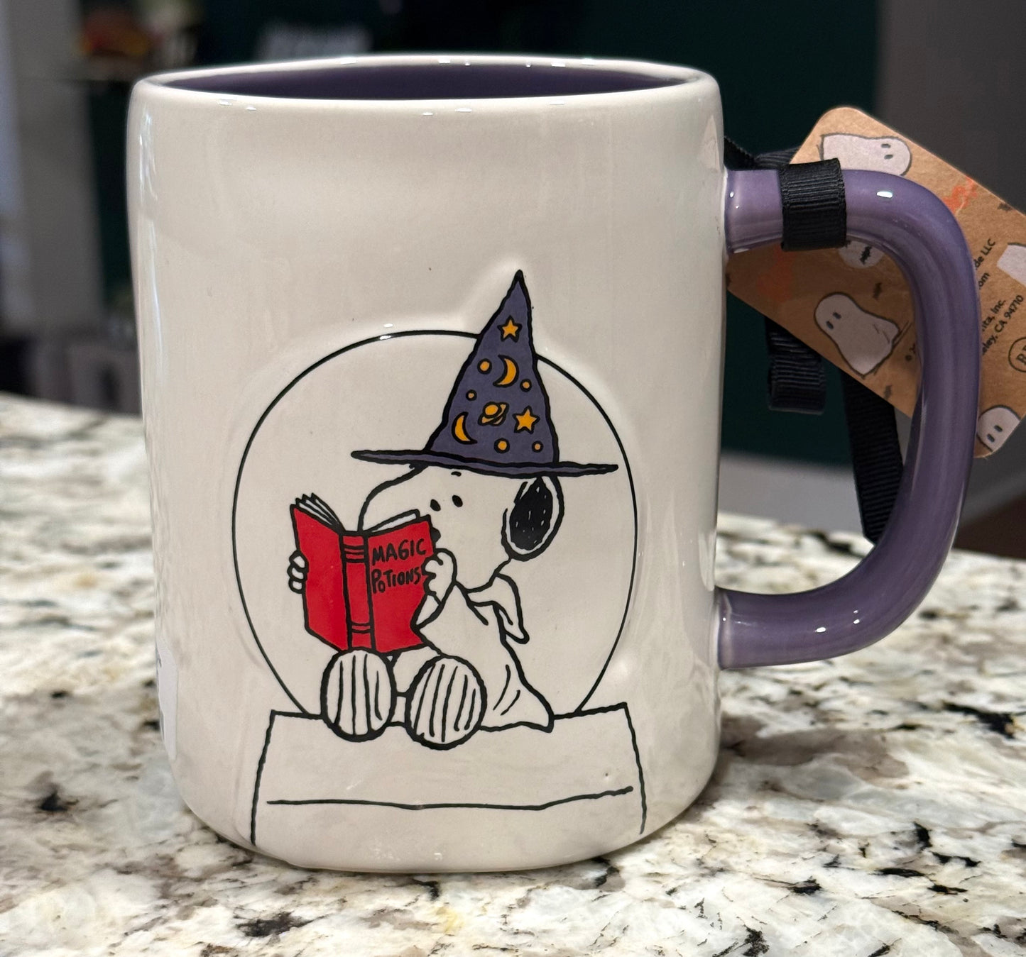 New Rae Dunn x Peanuts Snoopy white ceramic Halloween coffee mug MAGIC POTION