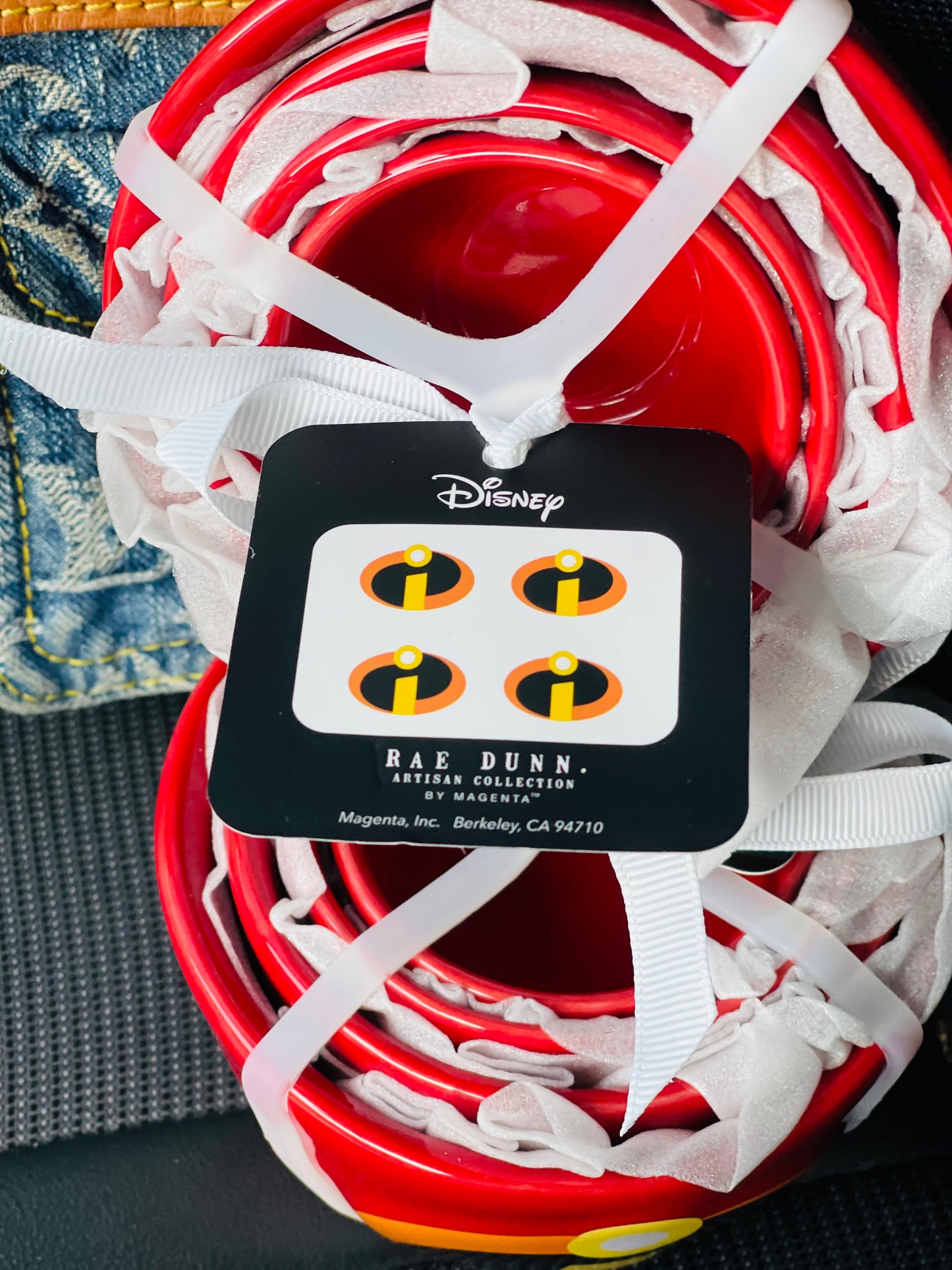 New Release Rae Dunn red ceramic INCREDIBLES measuring cup set