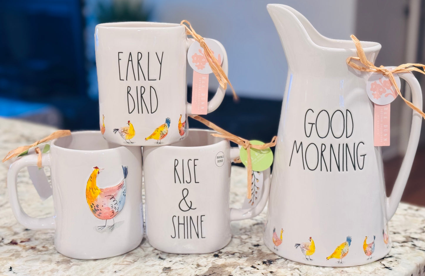 New Release! Rae Dunn 3-piece chicken 🐔 Farmline set pitcher & 2 mugs