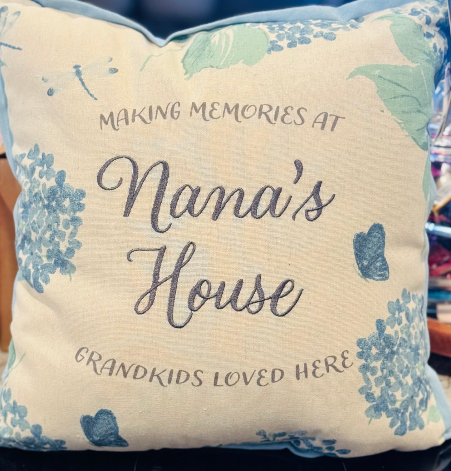 New spring floral pillow decor Making memories at NANA’S HOUSE grandkids loved here
