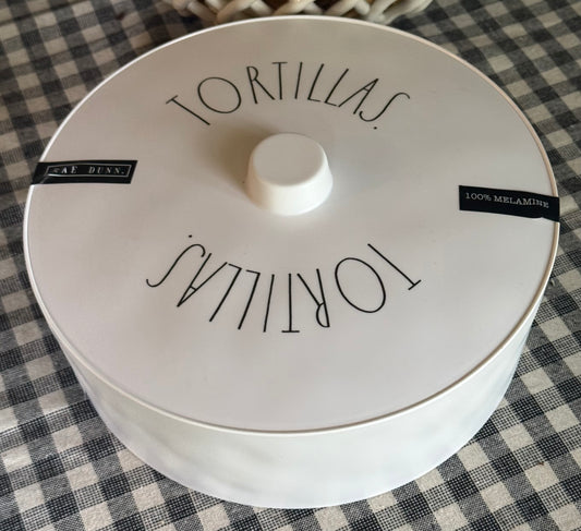 New Rae Dunn white melamine TORTILLAS holder