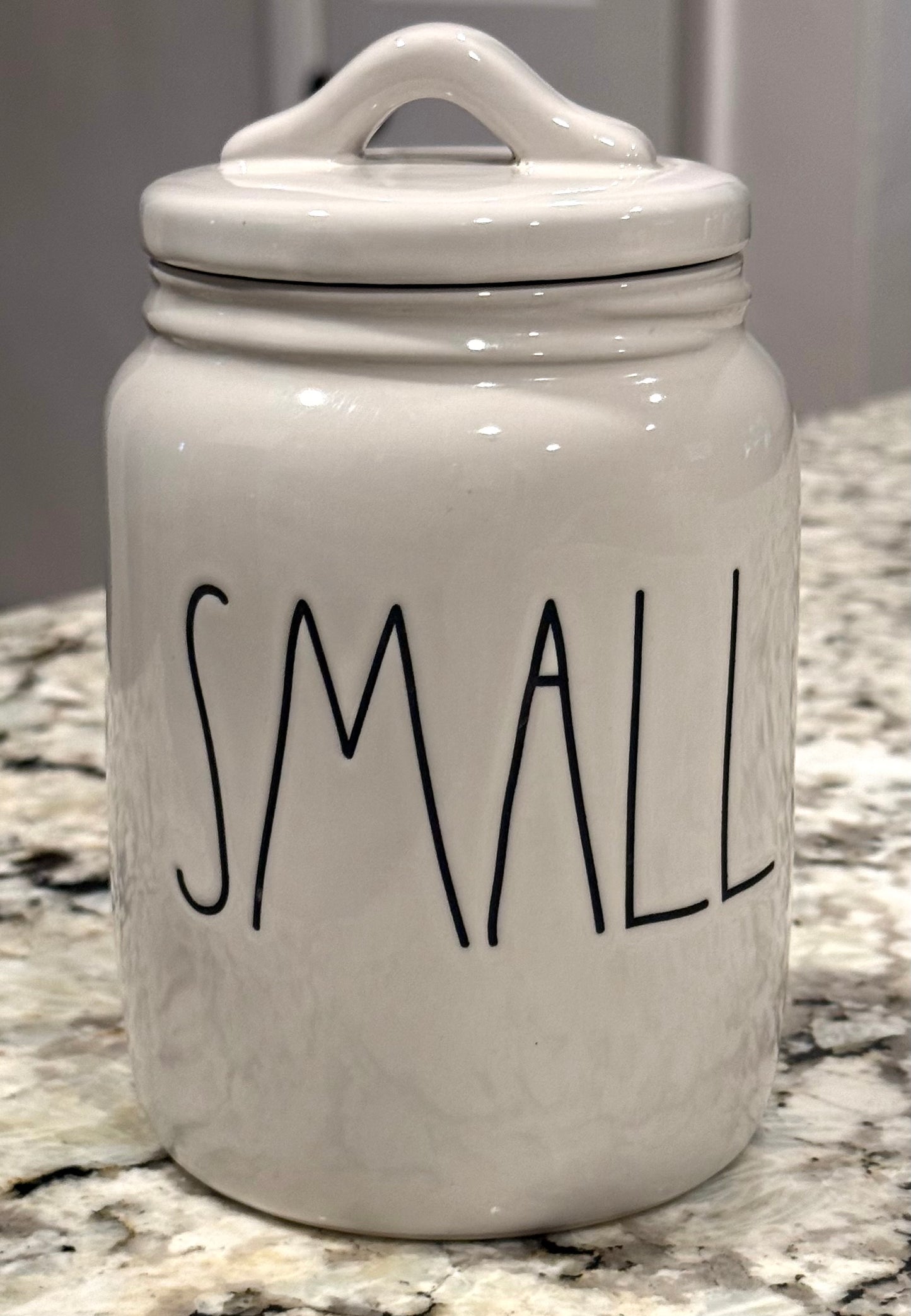 Rae Dunn white 6” ceramic storage canister SMALL