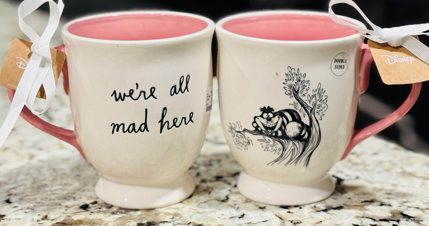 New Rae Dunn x Disney’s Alice in Wonderland ceramic coffee mug WE’RE ALL MAD HERE