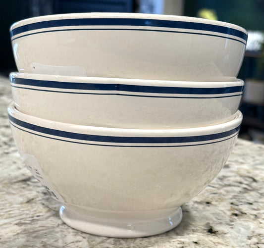 Rae Dunn vintage Blue Line ceramic 3-piece bowl set YUM